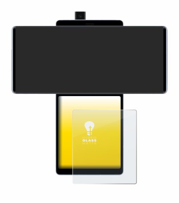 Image de l'appareil LG Wing (Affichage arrière) avec une grande variété de protections d'écran.