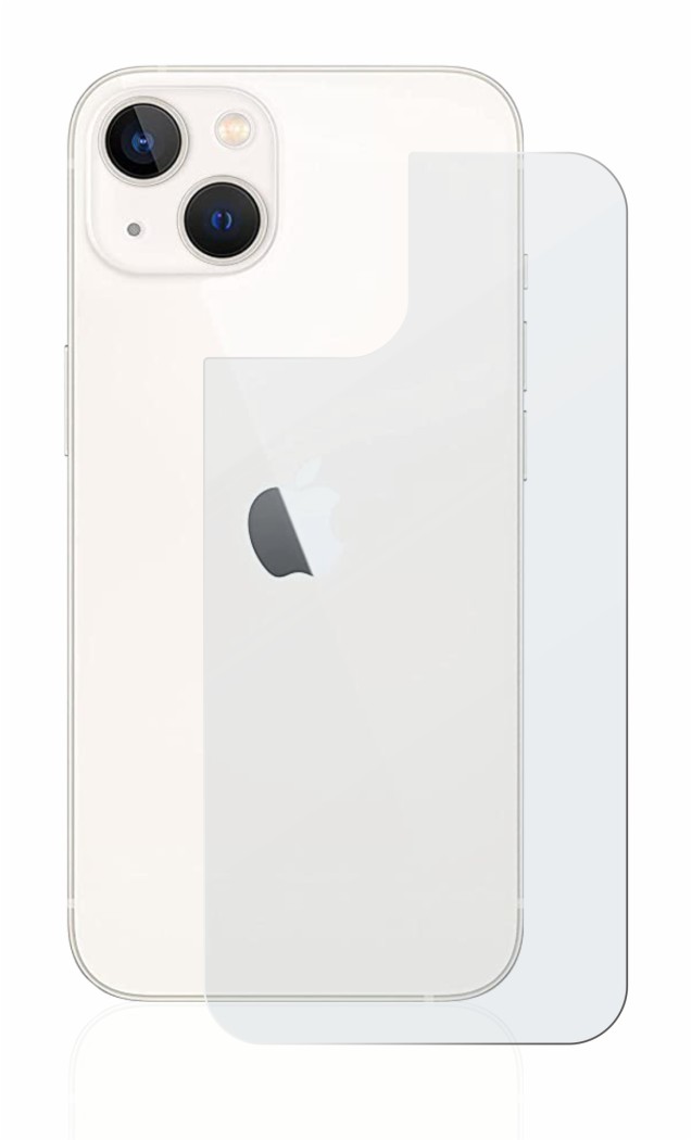Abbildung des Geräts Apple iPhone 13 (Rückseite) mit einer Vielzahl des Displayschutzes.