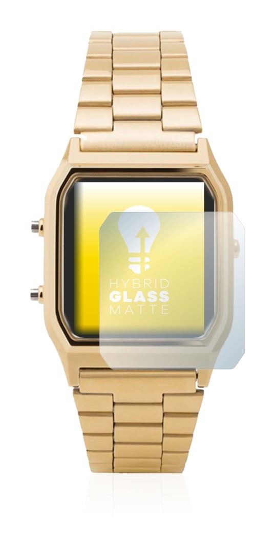 Immagine del dispositivo Casio AQ-230GA con un'ampia varietà di protezioni per lo schermo.