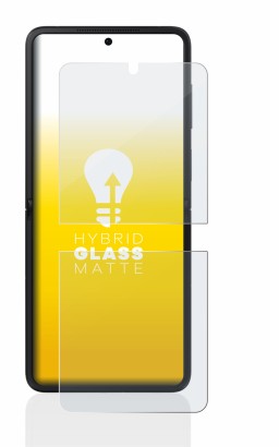 Immagine del dispositivo Oppo Find N2 Flip con un'ampia varietà di protezioni per lo schermo.