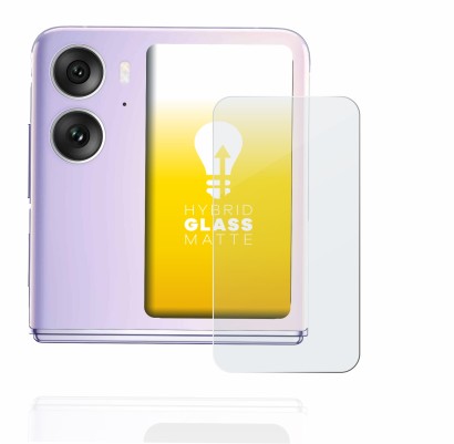 Immagine del dispositivo Oppo Find N2 Flip (Display posteriore) con un'ampia varietà di protezioni per lo schermo.