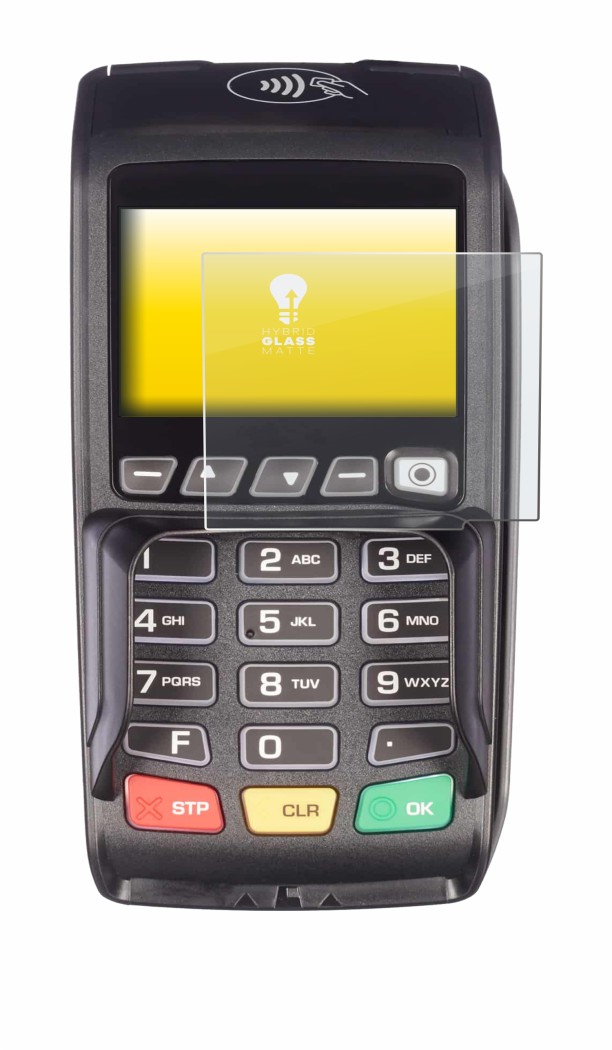 Abbildung des Geräts ingenico Desk/3500 mit einer Vielzahl des Displayschutzes.