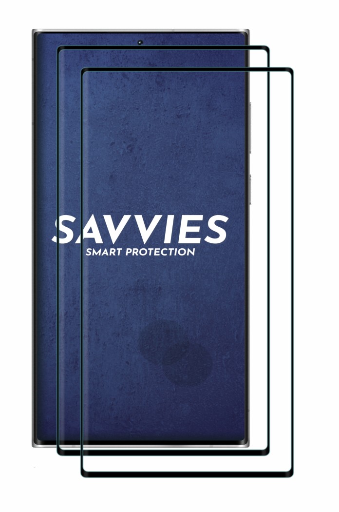 2x Savvies Xtreme Glass 3D Full Cover Panzerglas für Samsung Galaxy S22  Ultra (schwarz)