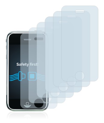 Imagen del dispositivo Apple iPhone 2G con una amplia variedad de protectores de pantalla.