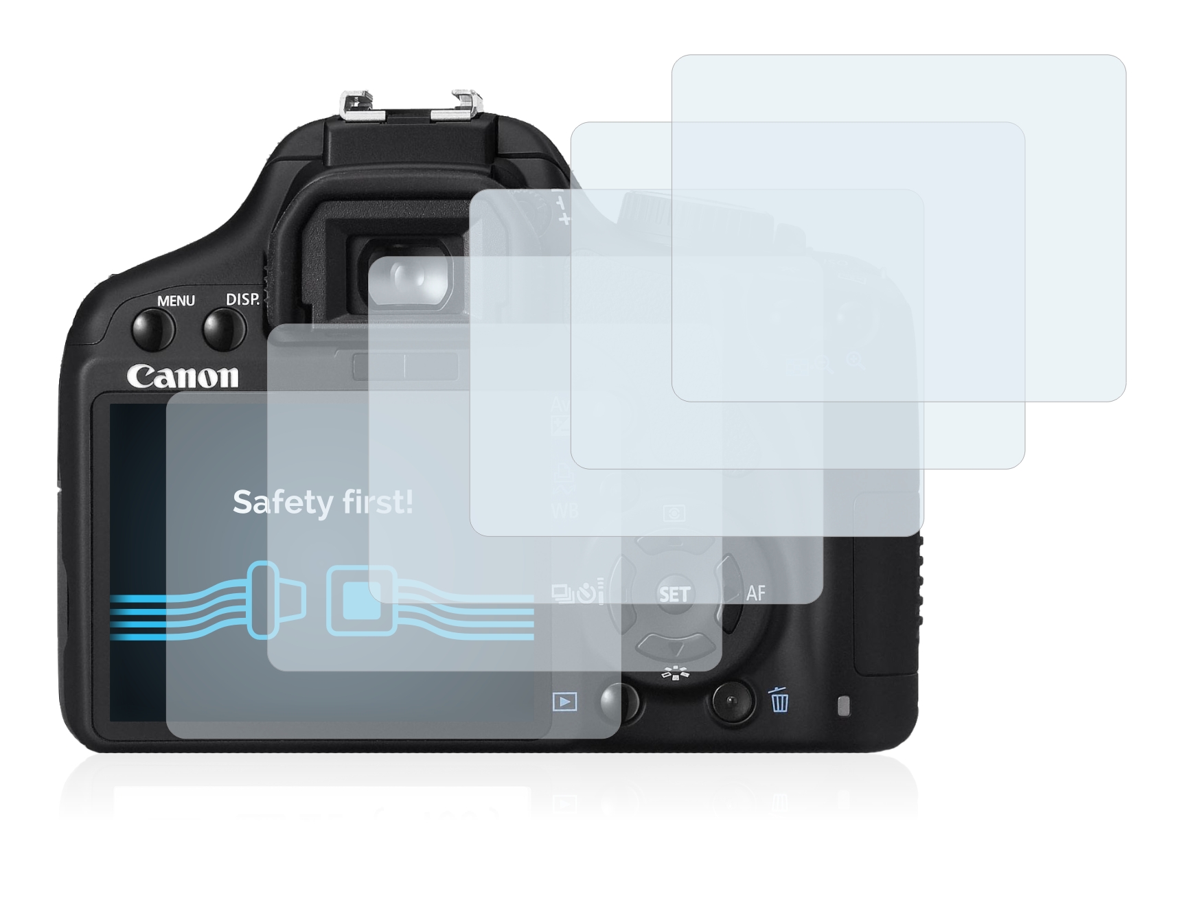6x Displayschutzfolie für Canon EOS 450D Klar Schutzfolie Displayfolie 