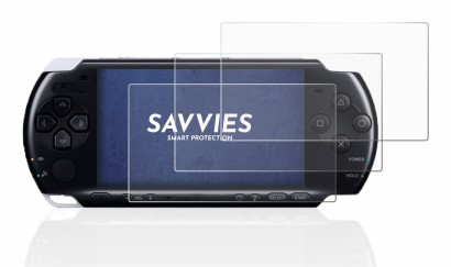 Immagine del dispositivo Sony PSP 3004 con un'ampia varietà di protezioni per lo schermo.