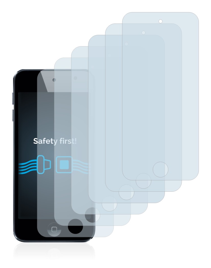 Image of the device Apple iPod Touch (5th. Gen.) with a wide variety of screen protectors.