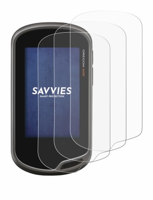 Immagine del dispositivo Garmin Oregon 600 con un'ampia varietà di protezioni per lo schermo.