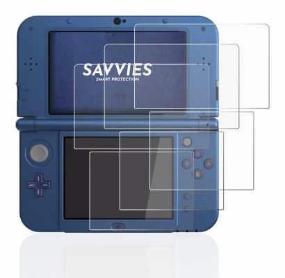 Image de l'appareil Nintendo New 3DS XL avec une grande variété de protections d'écran.