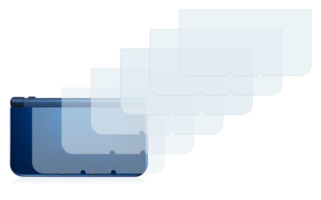 Image de l'appareil Nintendo New 3DS XL (boîtier) avec une grande variété de protections d'écran.