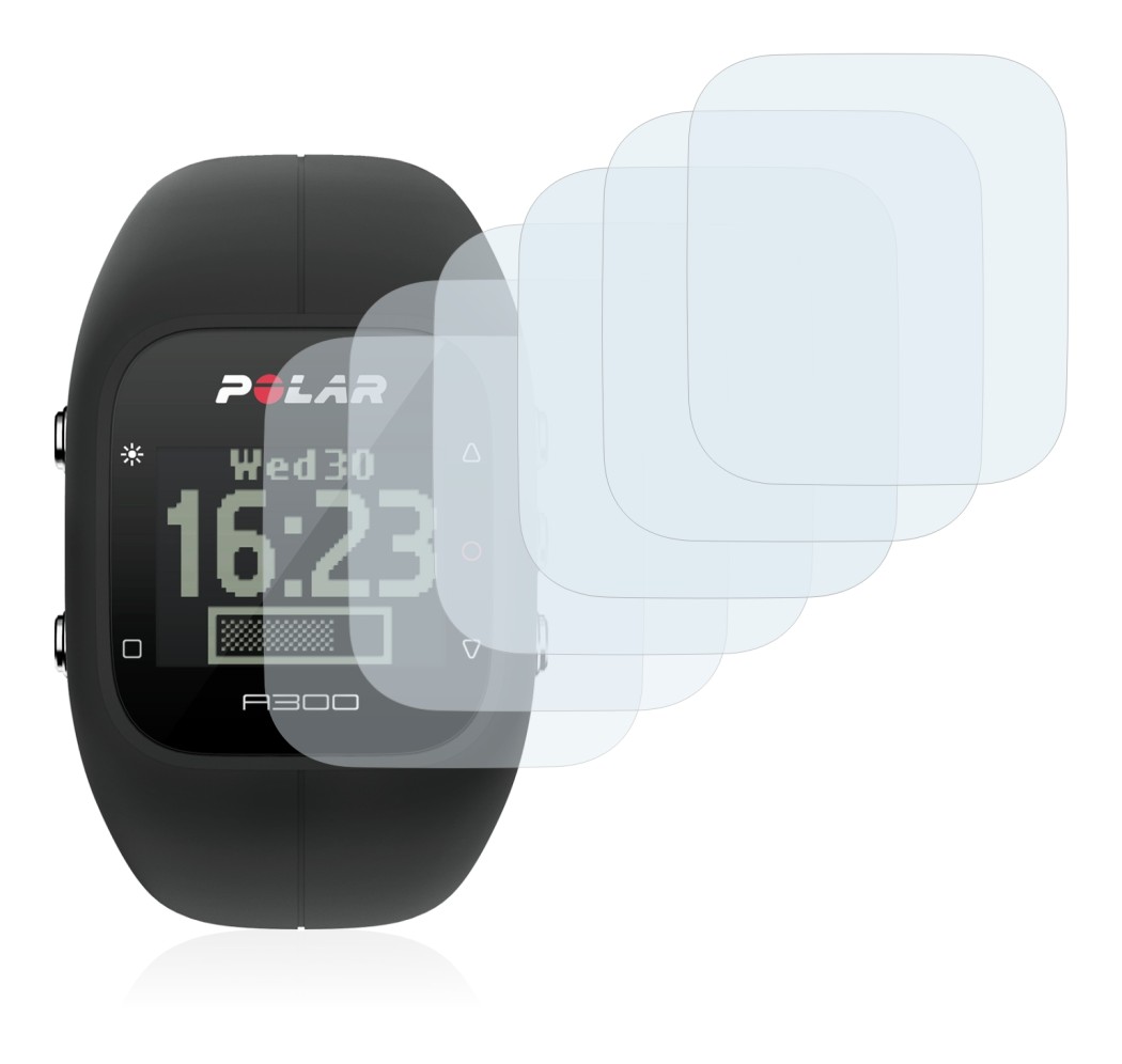 Image de l'appareil Polar A300 avec une grande variété de protections d'écran.