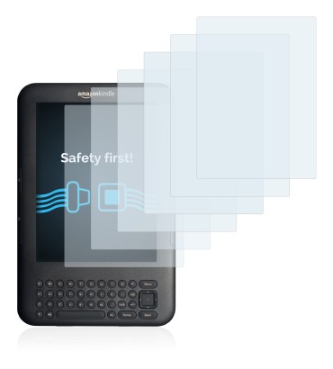 Abbildung des Geräts Amazon Kindle 3 mit einer Vielzahl des Displayschutzes.