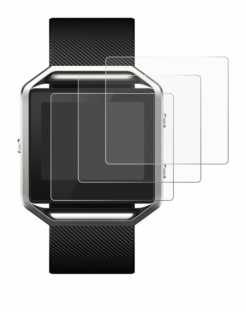 Imagen del dispositivo Fitbit Blaze con una amplia variedad de protectores de pantalla.