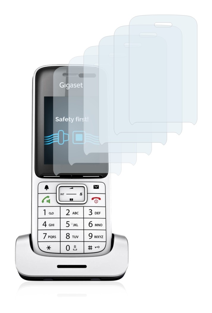 Abbildung des Geräts Gigaset SL450HX mit einer Vielzahl des Displayschutzes.