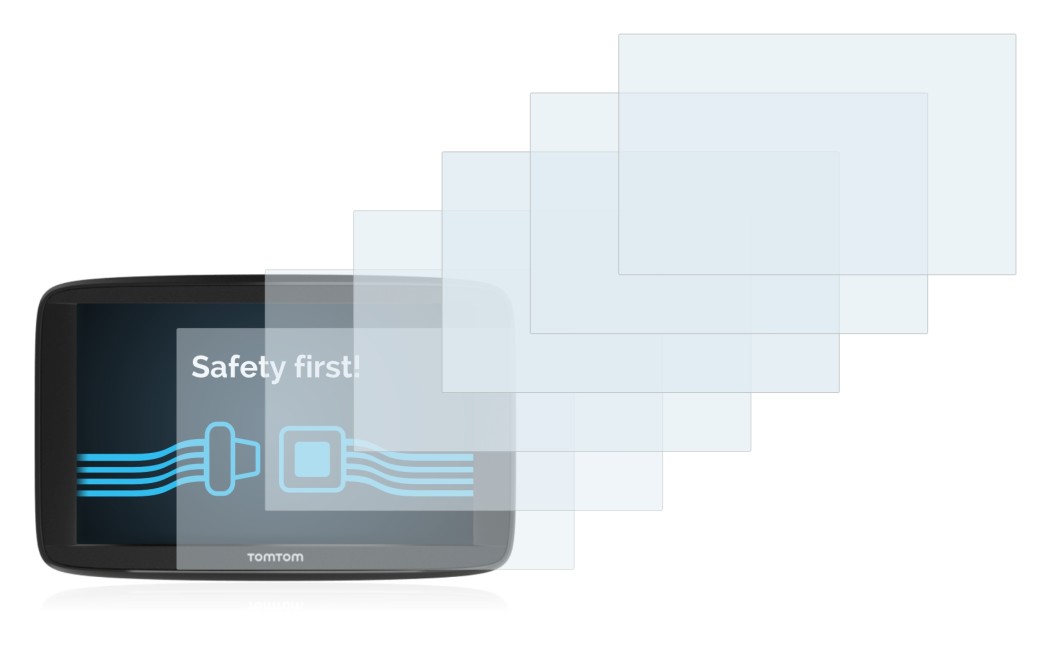 Imagen del dispositivo TomTom Start 62 con una amplia variedad de protectores de pantalla.
