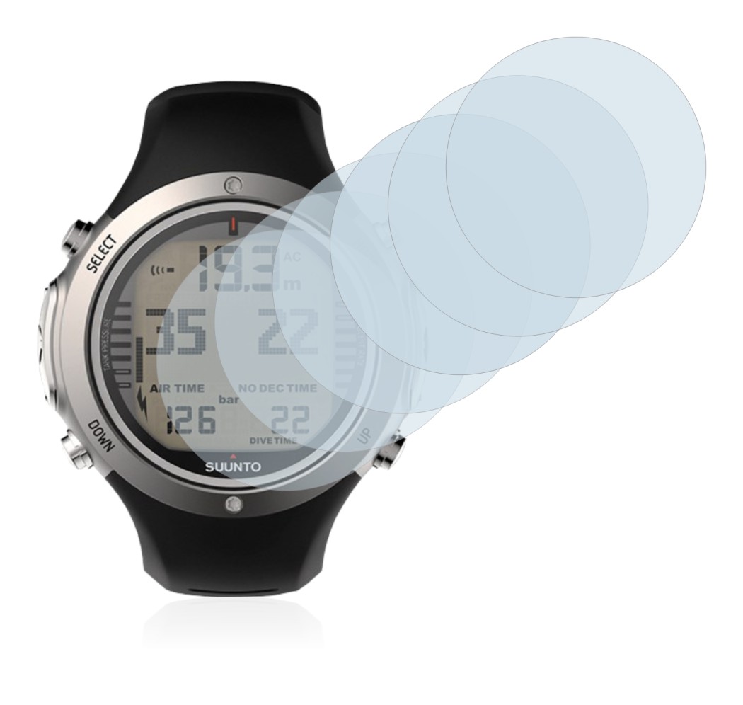 Image of the device Suunto D6I Novo with a wide variety of screen protectors.