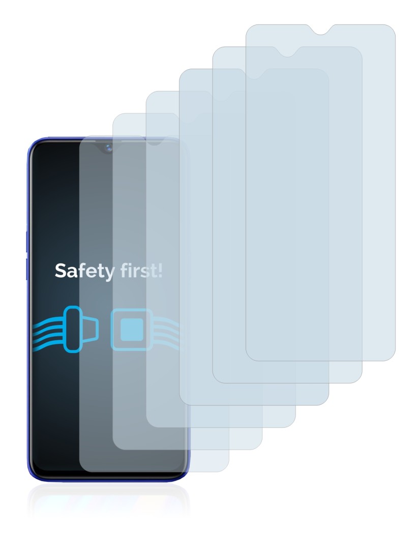 Image of the device realme 3 Pro with a wide variety of screen protectors.