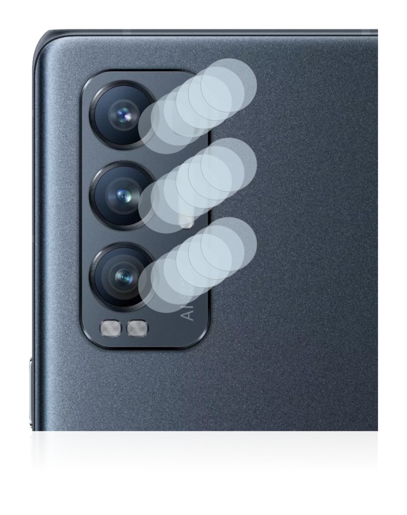 Abbildung des Geräts Oppo Find X3 Neo (NUR Kameraschutz) mit einer Vielzahl des Displayschutzes.