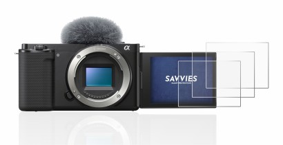 Image de l'appareil Sony Alpha ZV-E10 avec une grande variété de protections d'écran.
