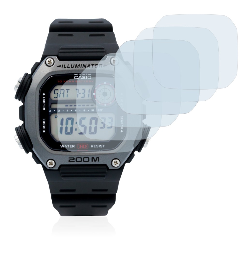 Image of the device Casio DW-291H with a wide variety of screen protectors.