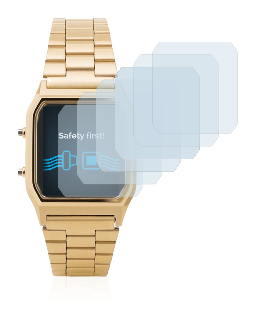 Immagine del dispositivo Casio AQ-230GA con un'ampia varietà di protezioni per lo schermo.