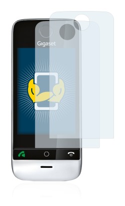 Abbildung des Geräts Gigaset SL910 (runde Aussparung) mit einer Vielzahl des Displayschutzes.