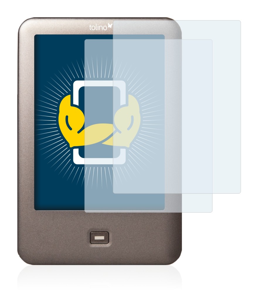 Image de l'appareil Tolino Shine avec une grande variété de protections d'écran.