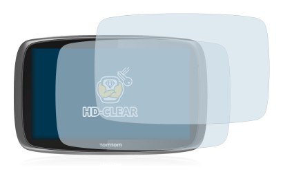 Immagine del dispositivo TomTom GO 600 con un'ampia varietà di protezioni per lo schermo.