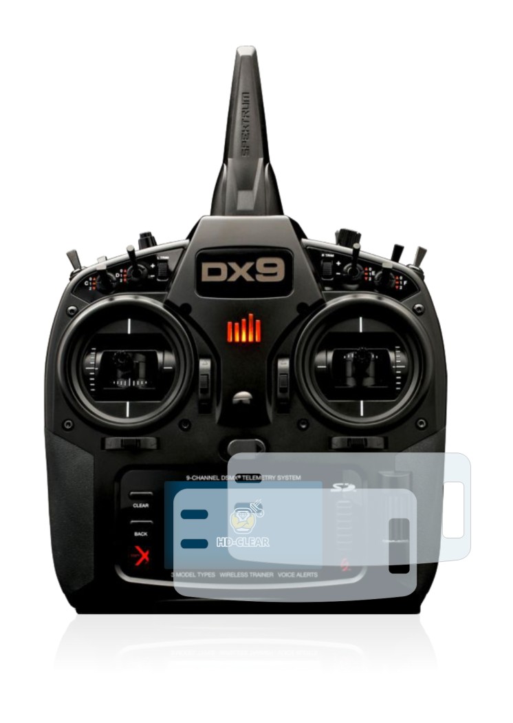 Image of the device Spektrum DX9 with a wide variety of screen protectors.