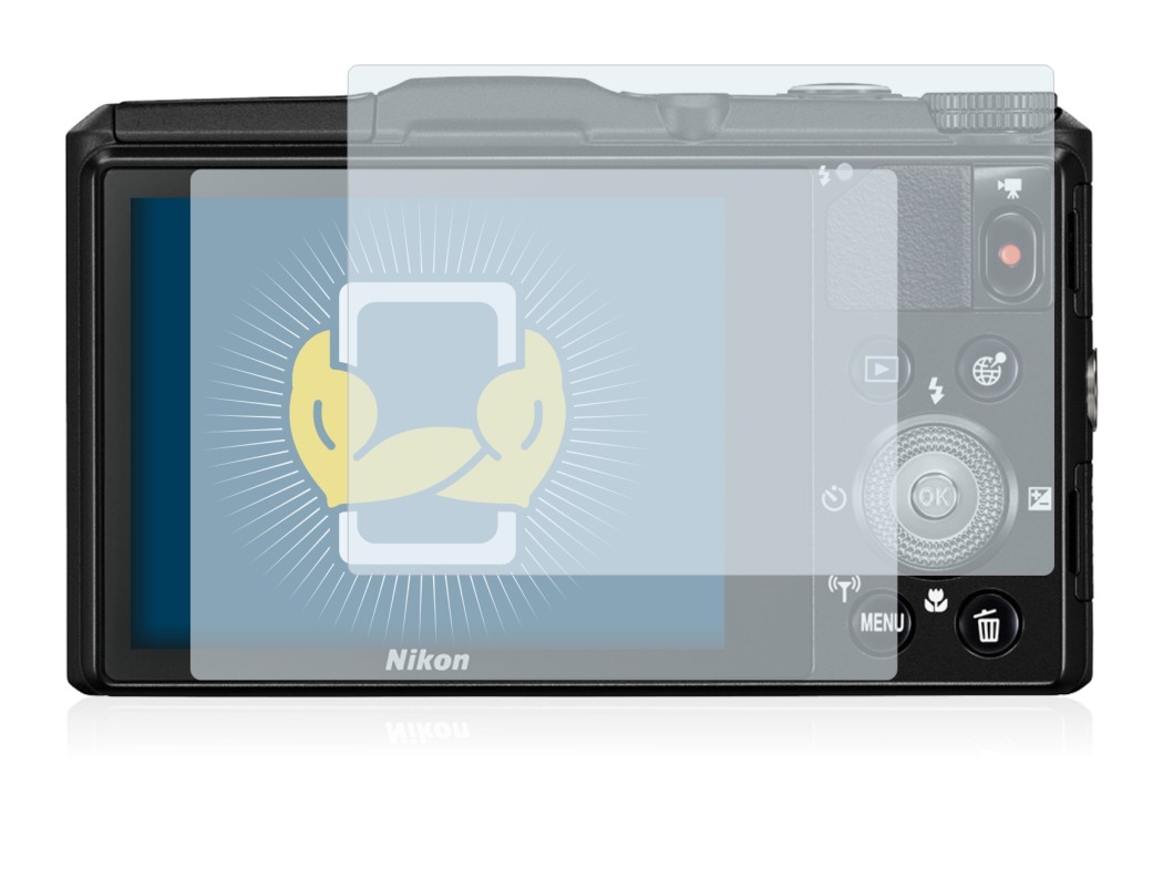 Image of the device Nikon Coolpix S9700 with a wide variety of screen protectors.