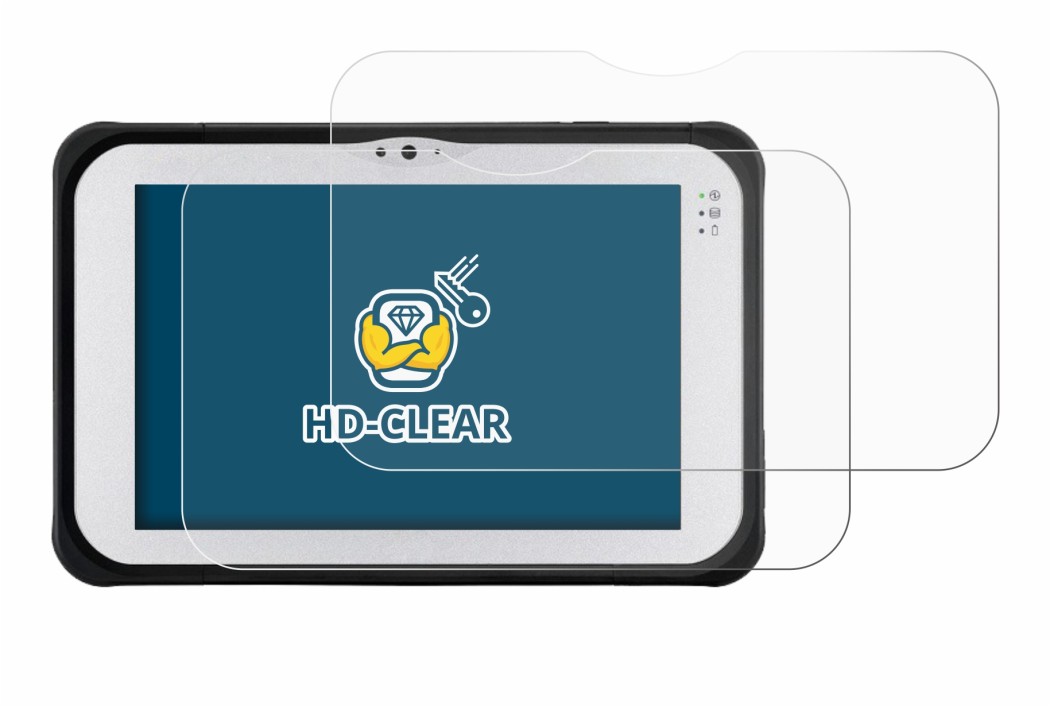 Image de l'appareil Panasonic Toughpad FZ-M1 avec une grande variété de protections d'écran.