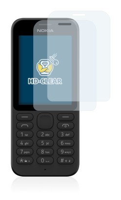 Immagine del dispositivo Microsoft Nokia 215 con un'ampia varietà di protezioni per lo schermo.