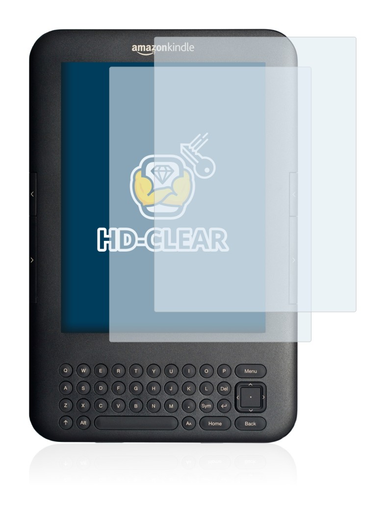 Image de l'appareil Amazon Kindle 3 avec une grande variété de protections d'écran.