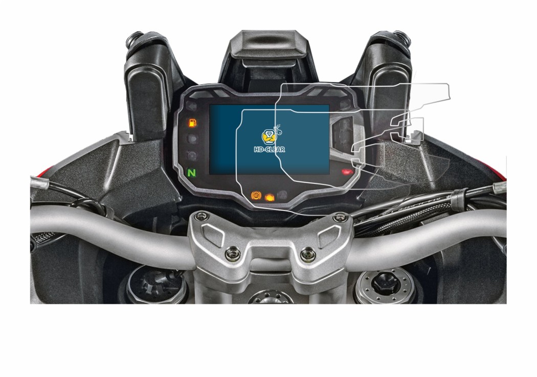 Imagen del dispositivo Ducati Multistrada 1200 2015+ Pantalla del velocímetro con una amplia variedad de protectores de pantal