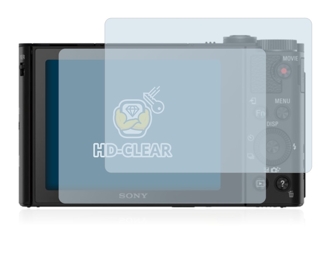 Image of the device Sony Cyber-Shot DSC-HX80 with a wide variety of screen protectors.