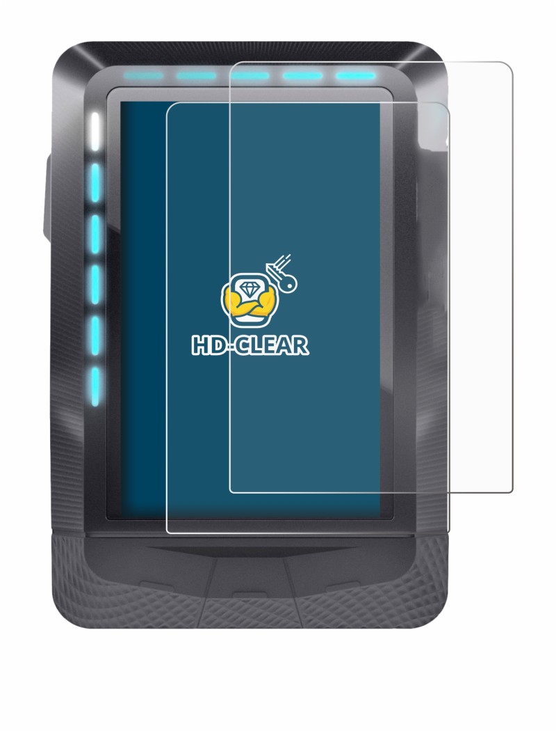 Immagine del dispositivo Wahoo Elemnt GPS con un'ampia varietà di protezioni per lo schermo.