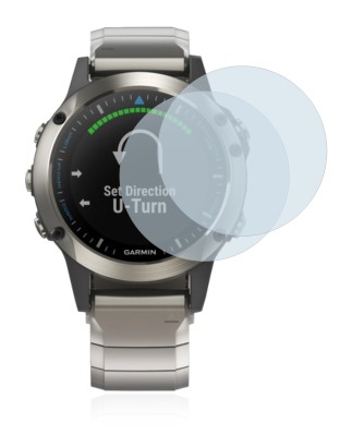 Image of the device Garmin quatix 5 with a wide variety of screen protectors.