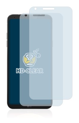 Immagine del dispositivo LG Q6 con un'ampia varietà di protezioni per lo schermo.