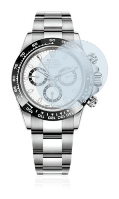 Immagine del dispositivo Rolex Cosmograph Daytona (40 mm) con un'ampia varietà di protezioni per lo schermo.