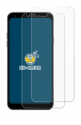 Immagine del dispositivo LG Q7 con un'ampia varietà di protezioni per lo schermo.