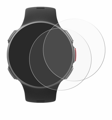 Abbildung des Geräts Polar Vantage V mit einer Vielzahl des Displayschutzes.