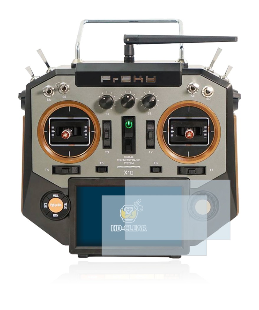 Image of the device FrSky Horus X10 with a wide variety of screen protectors.