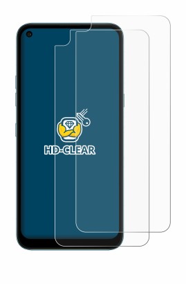 Immagine del dispositivo LG K61 con un'ampia varietà di protezioni per lo schermo.