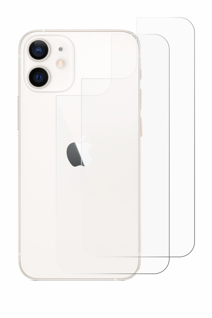 Immagine del dispositivo Apple iPhone 12 mini (Posteriore) con un'ampia varietà di protezioni per lo schermo.