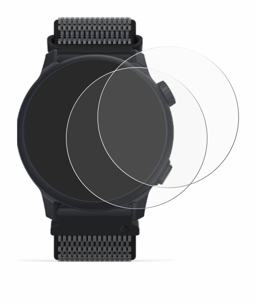 Image de l'appareil Coros Pace 2 avec une grande variété de protections d'écran.