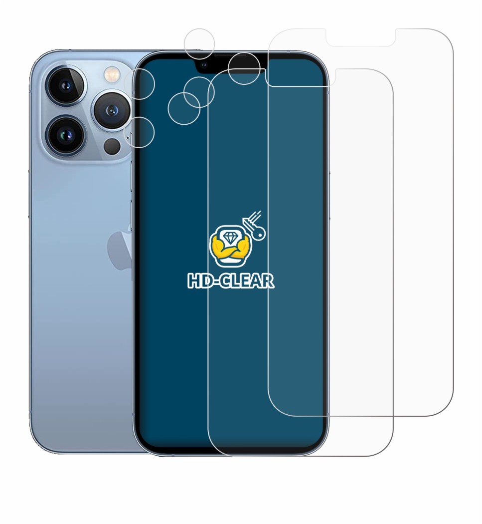 Image de l'appareil Apple iPhone 13 Pro (Avant+Caméra) avec une grande variété de protections d'écran.
