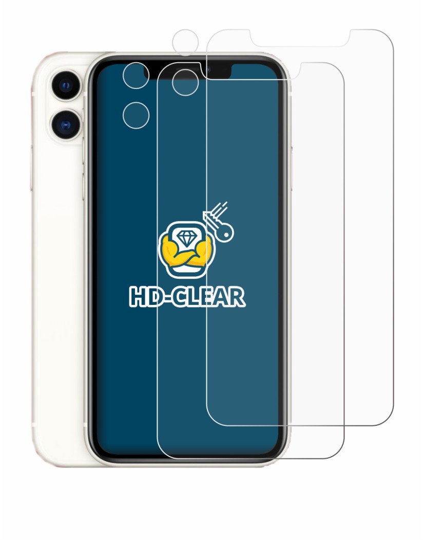 Image of the device Apple iPhone 11 (Front+Camera) with a wide variety of screen protectors.