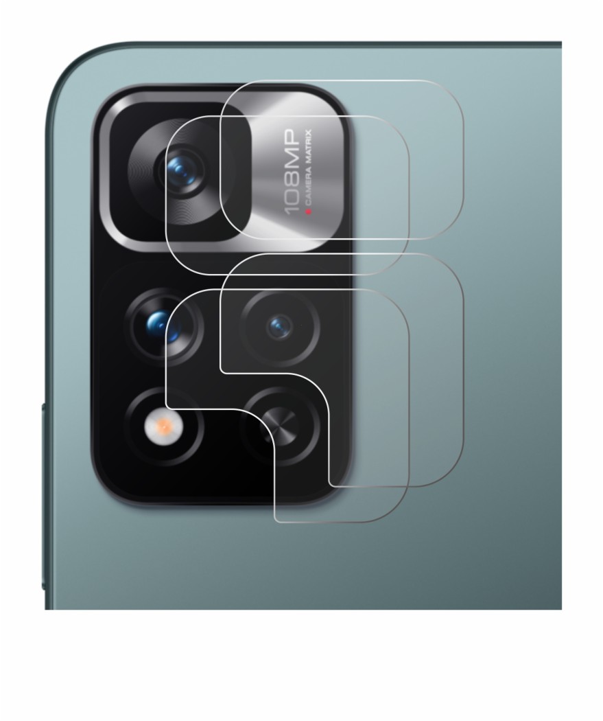 Abbildung des Geräts Xiaomi Redmi Note 11 Pro+ 5G (NUR Kameraschutz) mit einer Vielzahl des Displayschutzes.