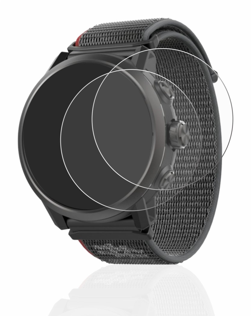 Immagine del dispositivo Coros Apex 2 con un'ampia varietà di protezioni per lo schermo.