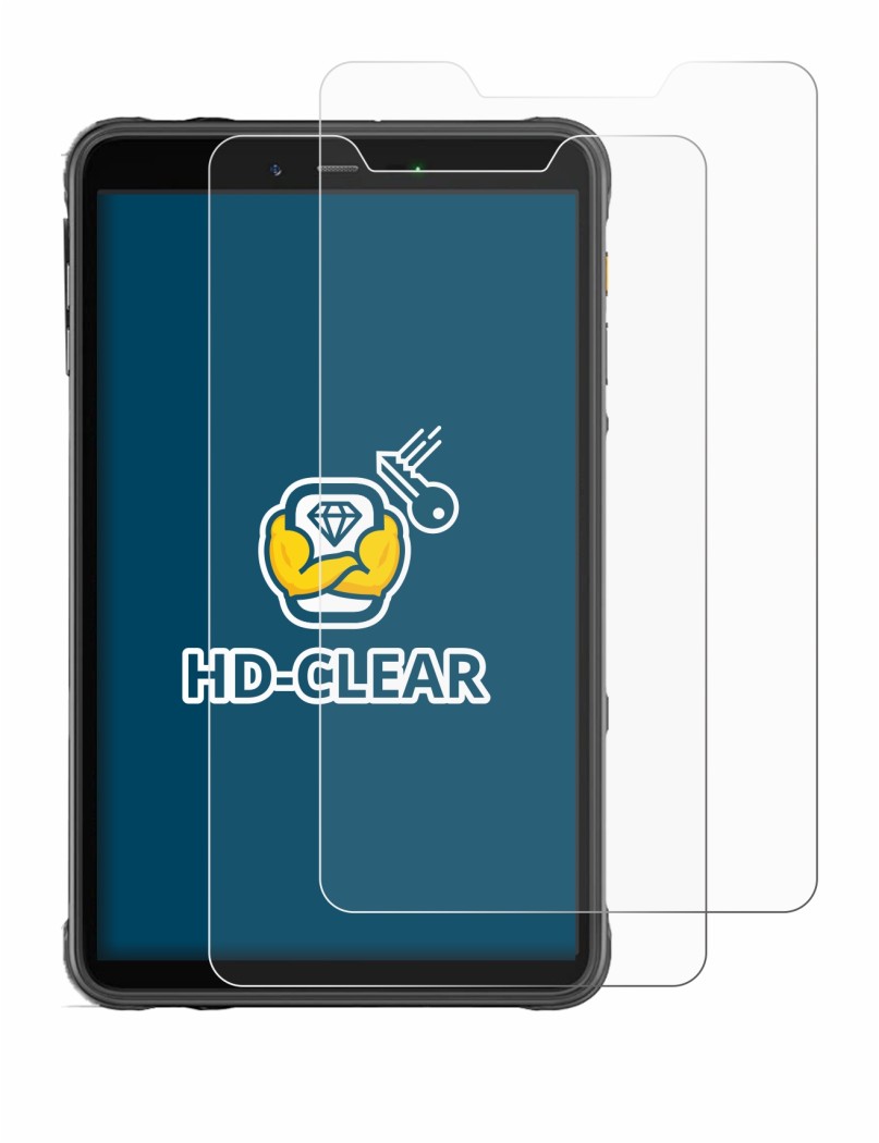 Image of the device Ulefone Armor Pad 8 with a wide variety of screen protectors.